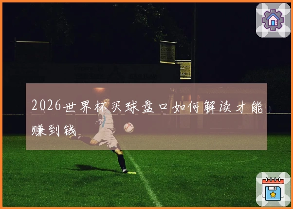 2026世界杯买球盘口如何解读才能赚到钱